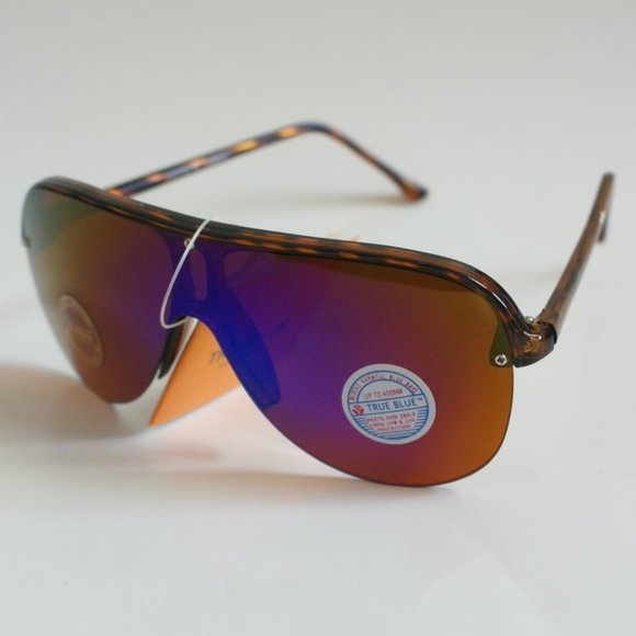 NWT True Vintage 1pc lens semi-rimless Sports Aviator Sunglasses - Picture 2 of 4